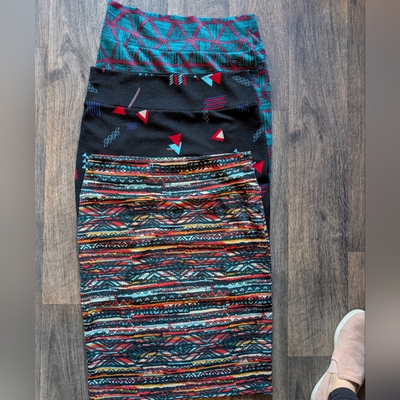 LuLaRoe Dresses & Skirts - LuLaRoe Geometric and Striped Pencil Skirt Lot